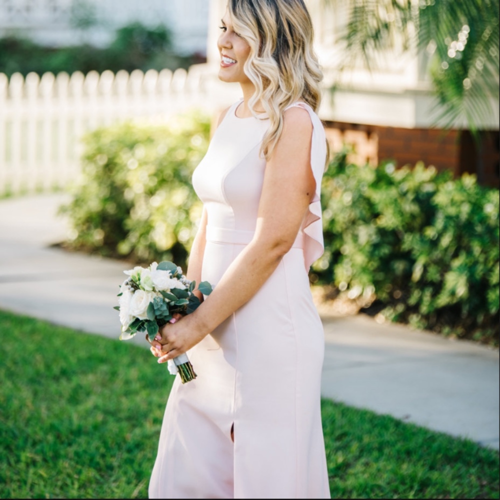 Blush bridesmaid dress open back size 4 Vera Wang
